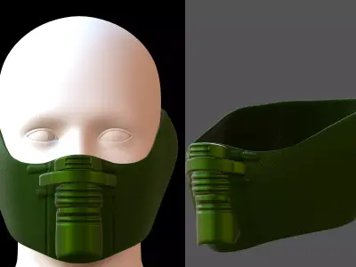 Gas mask helmet 3d model scifi Low-poly  Low-poly 3D model 174