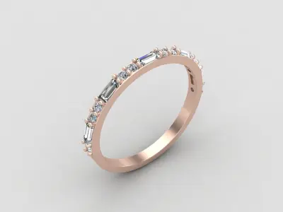 light weight Minimal diamond and budget ring 137-MW 3D print model