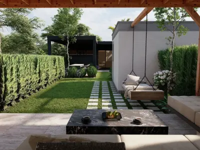 Garden Landscape 3D Model - SketchUp and Lumion Scene 3D model 3D model