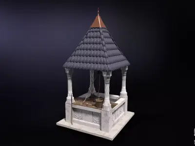 Medieval city Well Low-poly 3D model
