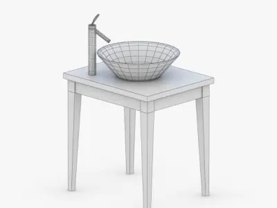 1590 - Sink Low-poly 3D model