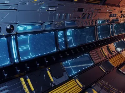 Sci-fi trim sheet 3D model get
