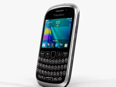 BlackBerry Curve 9320 Piano Black Low-poly 3D model