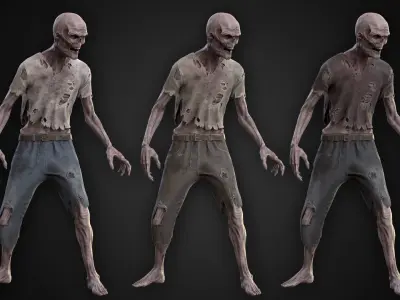 Zombie Ghoul Low-poly 3D model