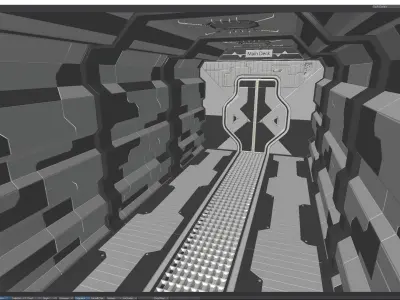 Sci Fi Corridor Main Deck Low-poly 3D model
