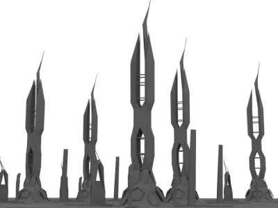 Horti-hub Skyscraper Low-poly 3D model
