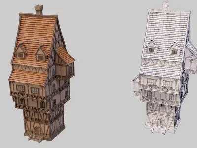 Medieval Buildings  Pack Low-poly 3D model