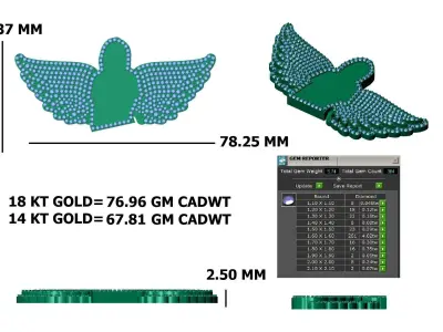 Guardian Angel Wing Custom Pendant 3D print model