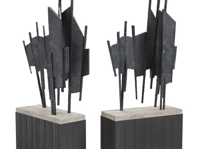 Metal Sail sculpture 3D model