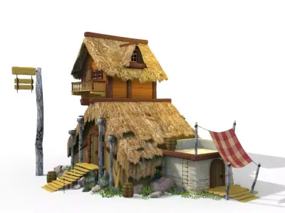 viking house Low-poly 3D model