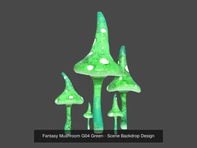10 Fantasy Mushroom G Collection - Scene Backdrop Design 3D Model Pack