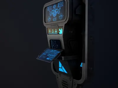 Sci-Fi Console-Computer 4 Low-poly 3D model