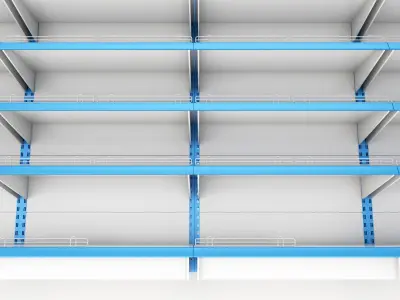Supermarket Double Shelf Module 3D model