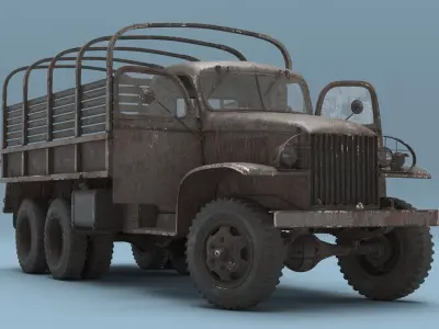  Classic WW2 Supply Truck Worn Rusted Rigged 