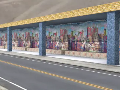 Bus stop Low-poly 3D model