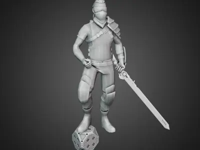 3d Ninja gaming character  Low-poly 3D model