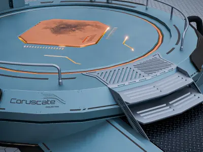 Teleport and Power Sci-fi Set Low-poly 3D model