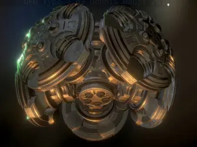 UFO Type 7 Animated and Game Ready Low-poly 3D model