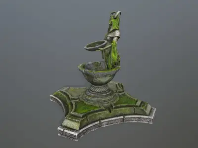 angel fountain Low-poly 3D model