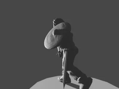 Beran man holding shield 3D print model