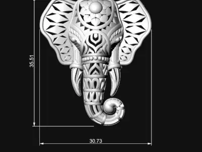 020 - Elephant Pendant 3D print model