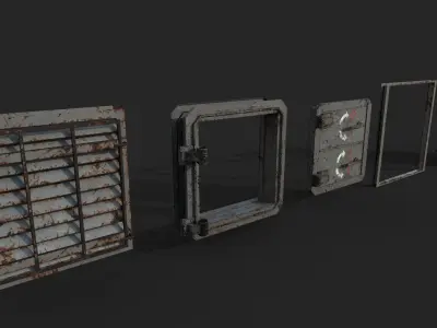 Hermetic Windows Low-poly 3D model