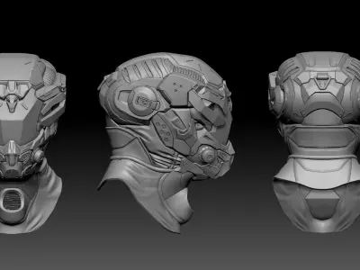 Sci-Fi Helmet 01 3D model