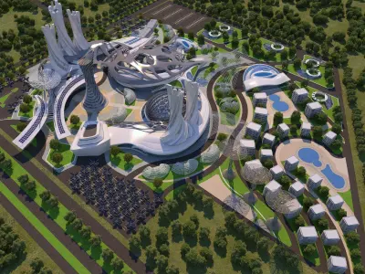 0013 - Futuristic City - 2021 - 01 - 2Ds Plans - 3Ds Files 3D model