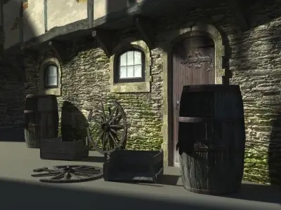 Medieval Slum Low-poly 3D model