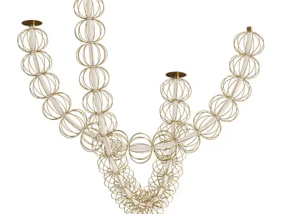 golden pendant light 3D model