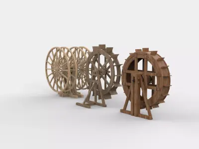 Watermill wheel set  3D model