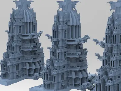 Golden Tower sun temple 1 3D model