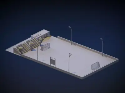 Football Ground Low-poly 3D model