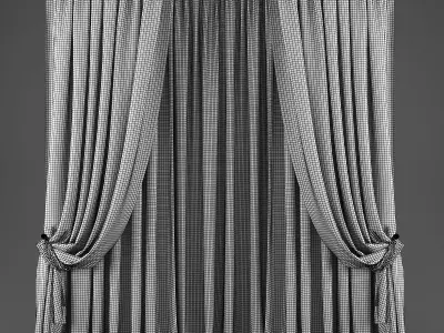 Curtains508 curtain with two bows Low-poly 3D model