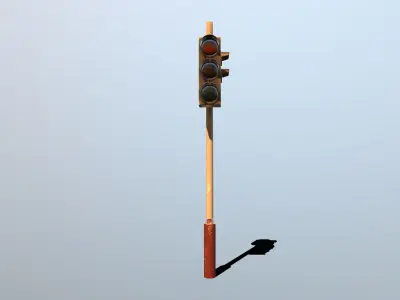 Traffic Light Stylized Low-poly 3D model