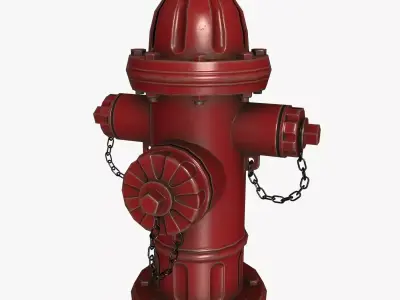 US fire hydrant Low-poly 3D model