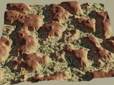 Canyon Realistic Terrain 4k PBR Landscape Low-poly 3D model Low-poly 3D model