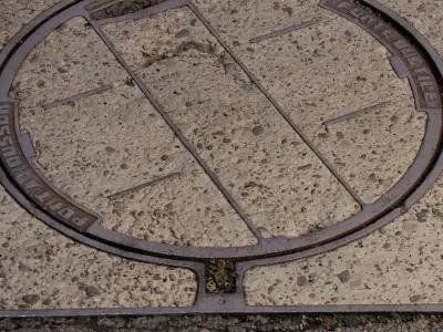 Squared manhole -04- High-poly and Low-poly 3D model