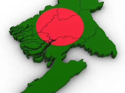 3d Political Map of Bangladesh 3D model