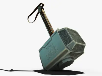 Thor Hammer  LOW POLY Low-poly 3D model