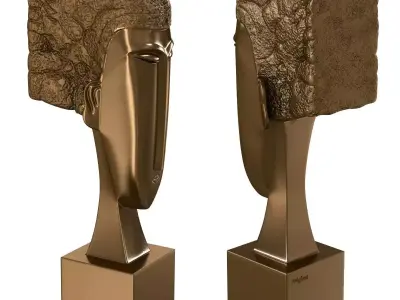 Bronze Statue  Woman Head  Amedeo Modigliani 3d model 3D model