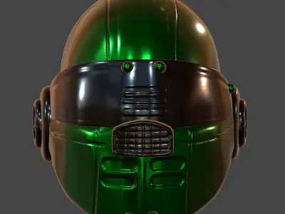 Helmet plastic  ball shaped Low-poly 3D model Low-poly 3D model