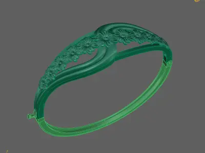 Womens Bracelets Bangles 3DM STL OBJ With Details  3D print model