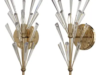 Luna Crystal Wand Branched Single Light Wall Sconce Low-poly 3D model