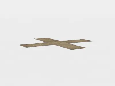 Road crossing Low-poly 3D model