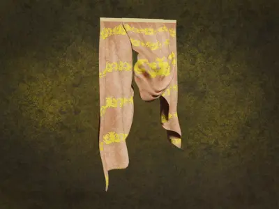 Deco Curtains Baroque Series DoubleFlower LT1 N1 3D model