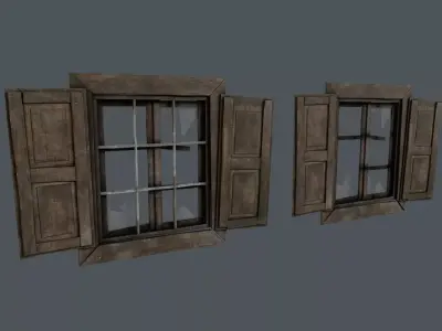 Abandoned window Low-poly 3D model
