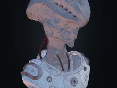 Alien bust 3D model