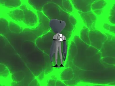 Alien aliens in space - light Low-poly 3D model
