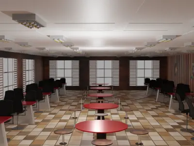 Tavern Interior Low-poly 3D model